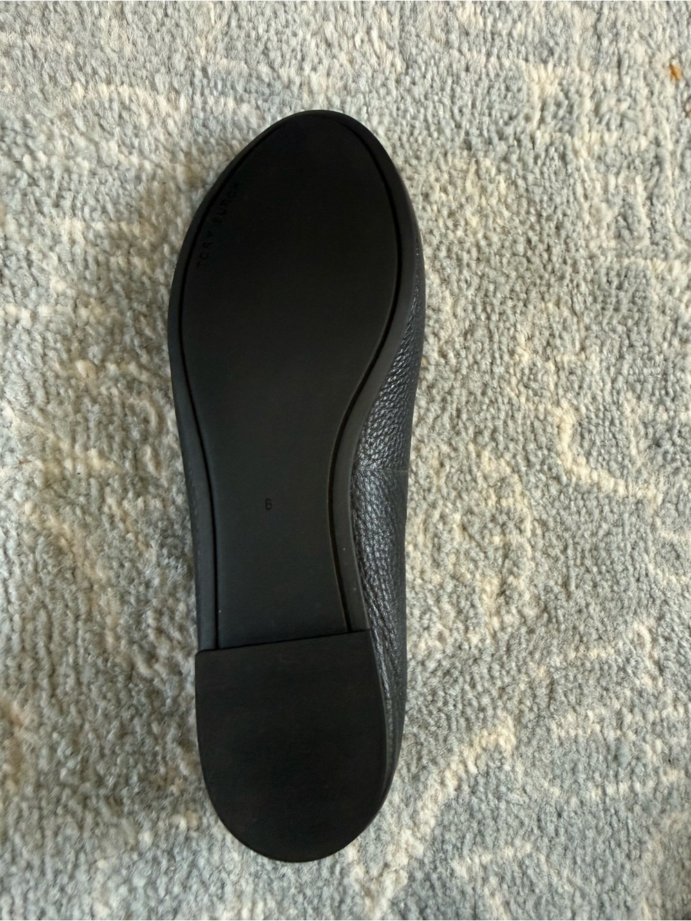 Tory Burch Black Pebbled Leather Chelsea Ballet Flats - Picture 11 of 13